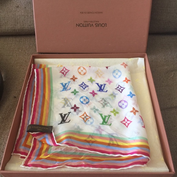 SALE💝LOUIS VUITTON ICONIC LOGO SCARF❤️HP - Picture 2 of 7